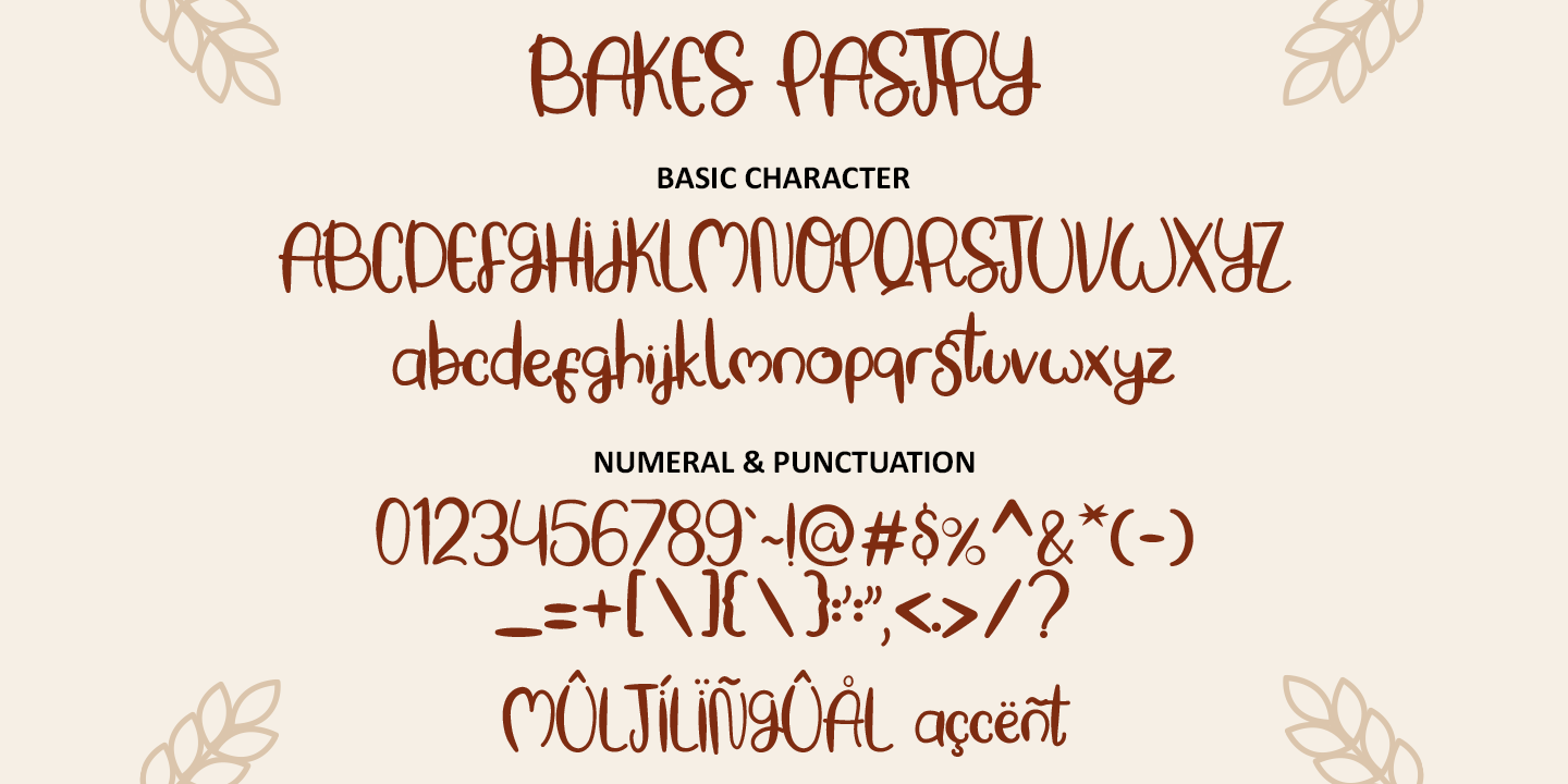 Beispiel einer Baking Pastry Regular-Schriftart